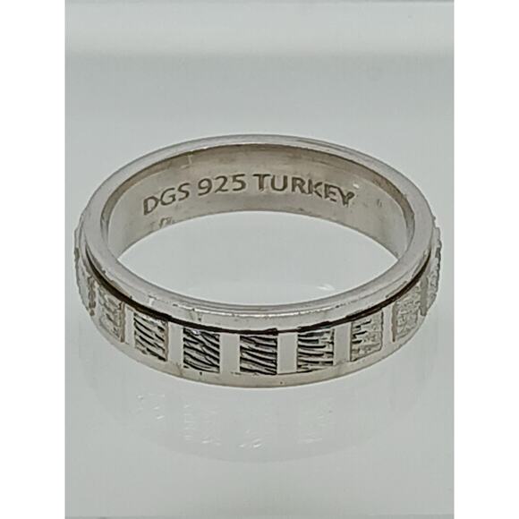 Vintage DGS Sterling Silver Diamond-cut Spinner Ring Size 6 - Picture 1 of 3